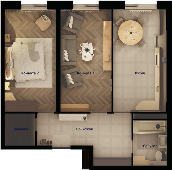 2 - комнатная квартира